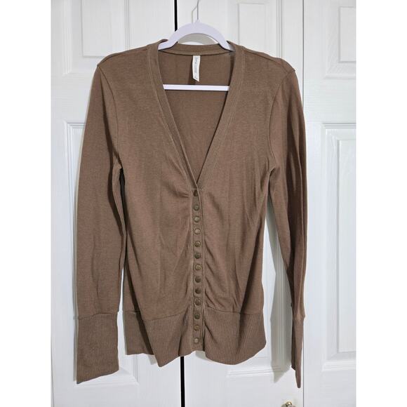 Zenana Outfitters large women's brown button front cardigan - Picture 1 of 10